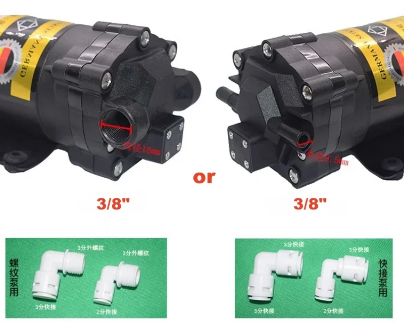 800 gpd Diaphragm pump 24v high pressure vacuum water filter parts reverse osmosis system Water Filter RO Water Booster Pump