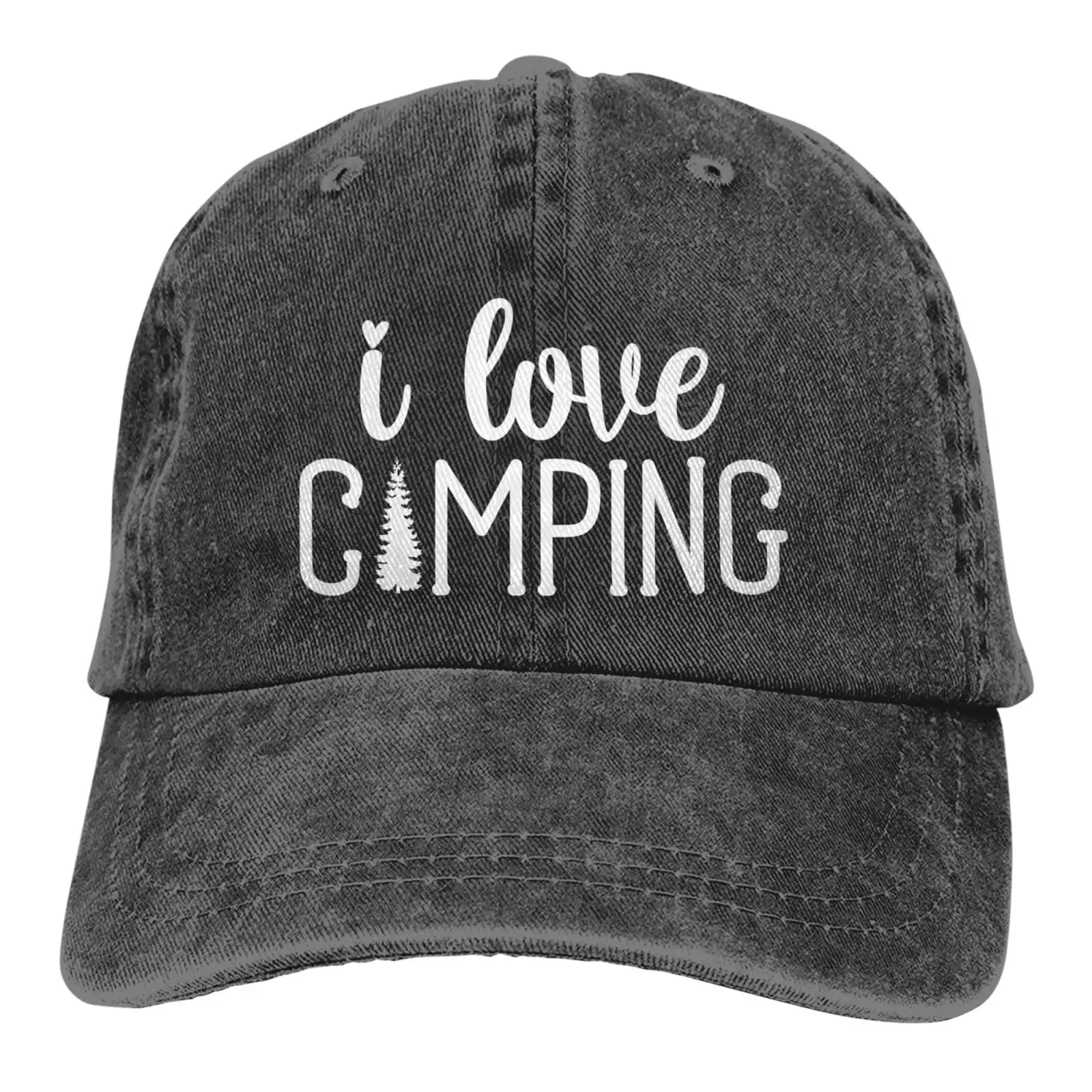 I Love Camping Baseball Cap Golf Dad Hat Adjustable Original Classic Low Profile Cotton Hats Men Women