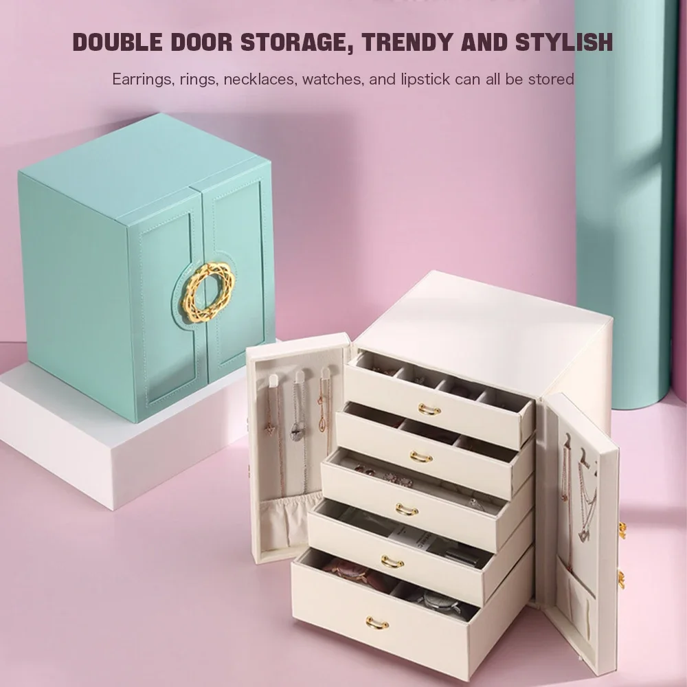 

YB The New Five-Layer Jewelry Box Can Store Earrings, Bracelets, Jewelry Storage Boxes, Earrings, Rings, And Jewelry Boxes.