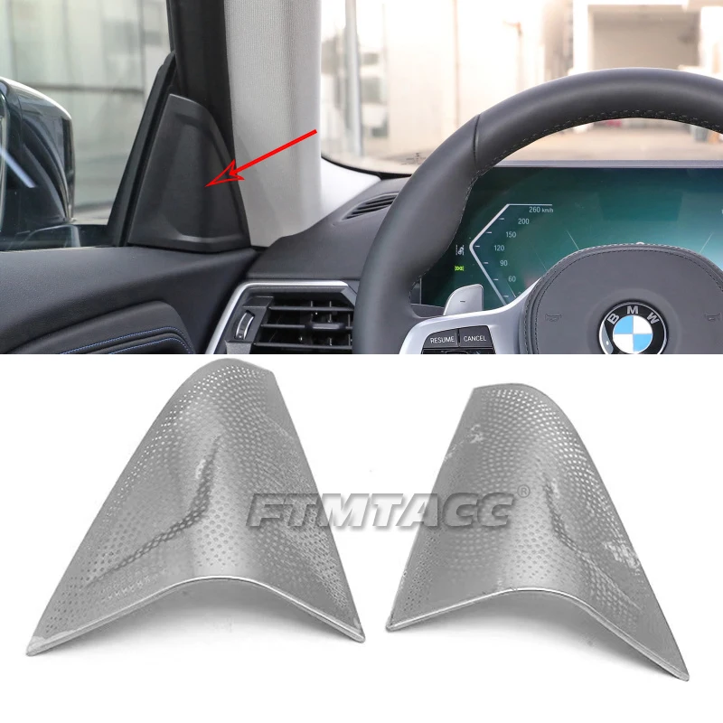 Styling Treble Speaker Covers Front Door High Range Horn Loudspeaker Lid Stickers for BMW 2 Series Gran Coupe F44 2020 2021-2023