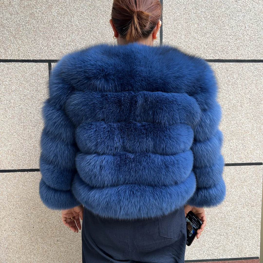 New Real Fox Fur Coat Women's Winter Warm 100% Natural Fur Jacket Short Raccoon Fur Coat Women's High Quality Hot Sale