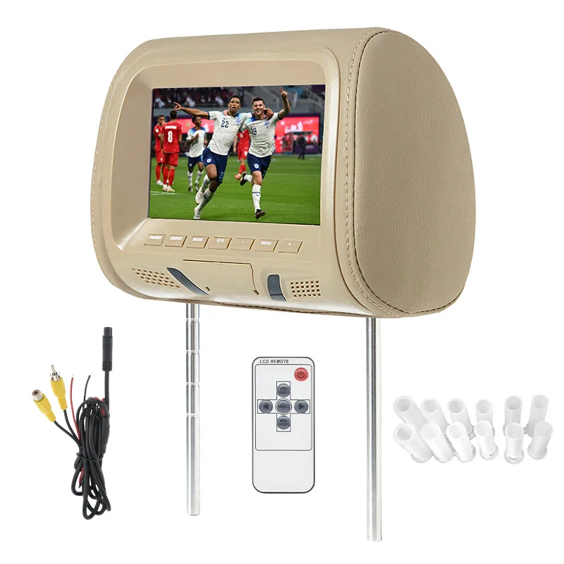 7 Inch Dual AV Input Car Headrest Monitor - HD LCD Rear Seat Display for Car/SUV,Easy Installation with Removable Headrest Frame