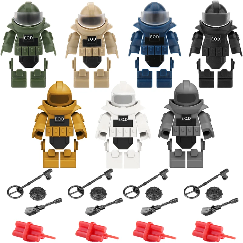 MOC Figures Accessories Bomb Disposal Suit Building Blocks EOD Special Forces Explosion-proof Armor Vest Military Toys Set C291