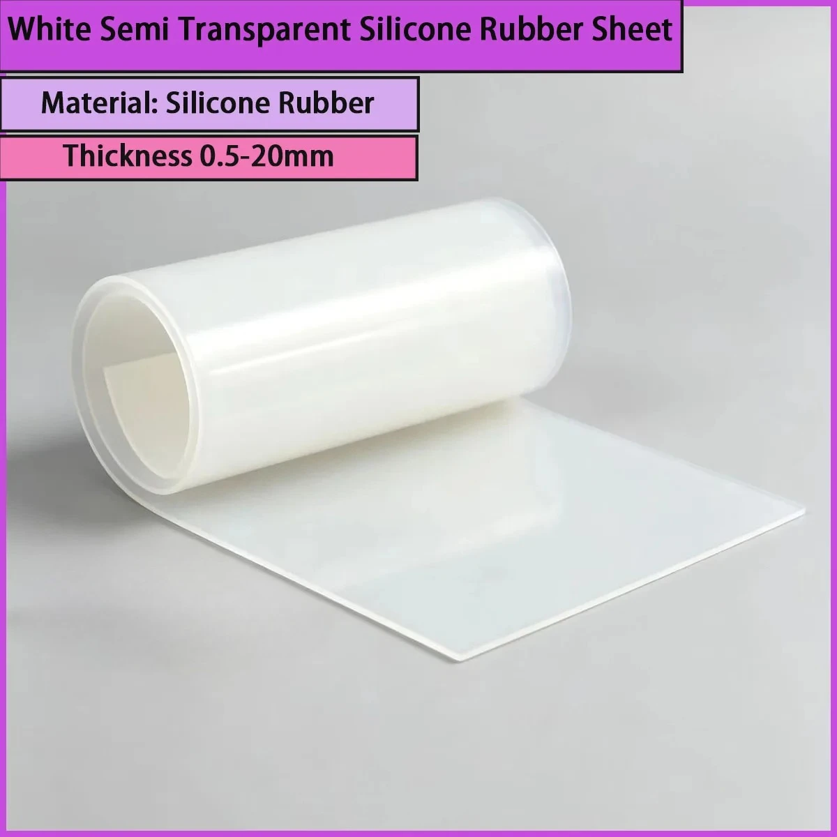 

0.5-20mm thick white semi transparent silicone rubber sheet is used for precision sealing, electronic insulation,etc