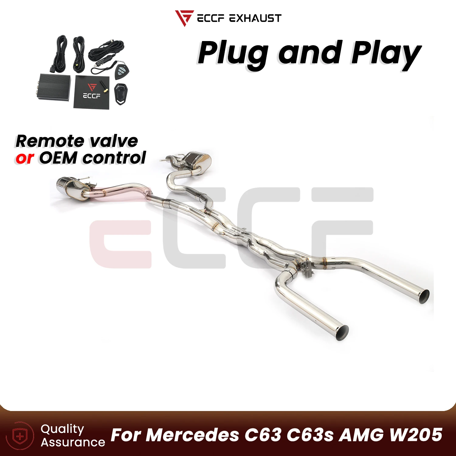 Sporty Stainless steel Catback Exhaust FOR Mercedes C63 C63s AMG W205 Aggressive Exhaust Sound Plug and Play Performance Upgrade