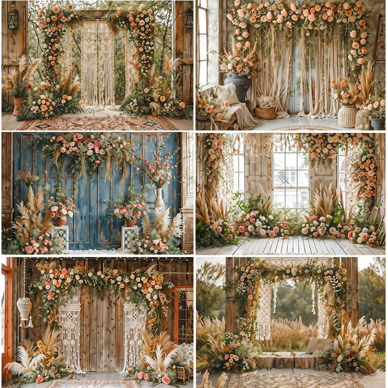 

Бохо цветочный занавес фон висит цветок драпировка тканевые шторы свадьба день рождения украшения фотосессия