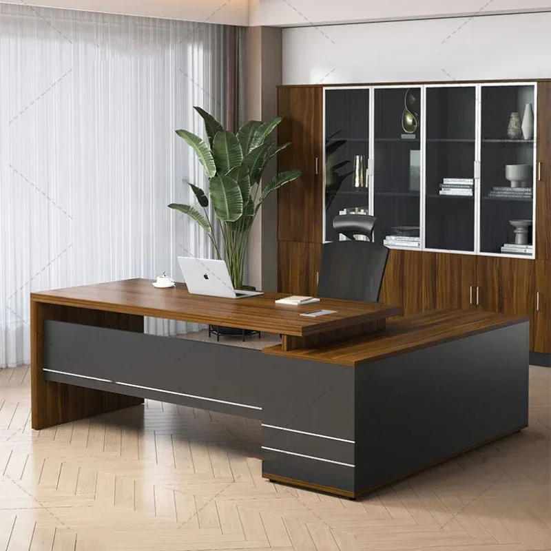 

Boss Computer table simple modern Luxury Reading Table Study Office Desk manmade board Escritorios De Oficina Office Furniture