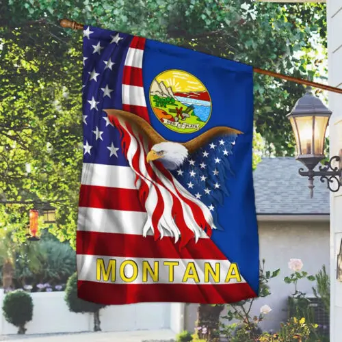 Montana Eagle Flag Garden Flag