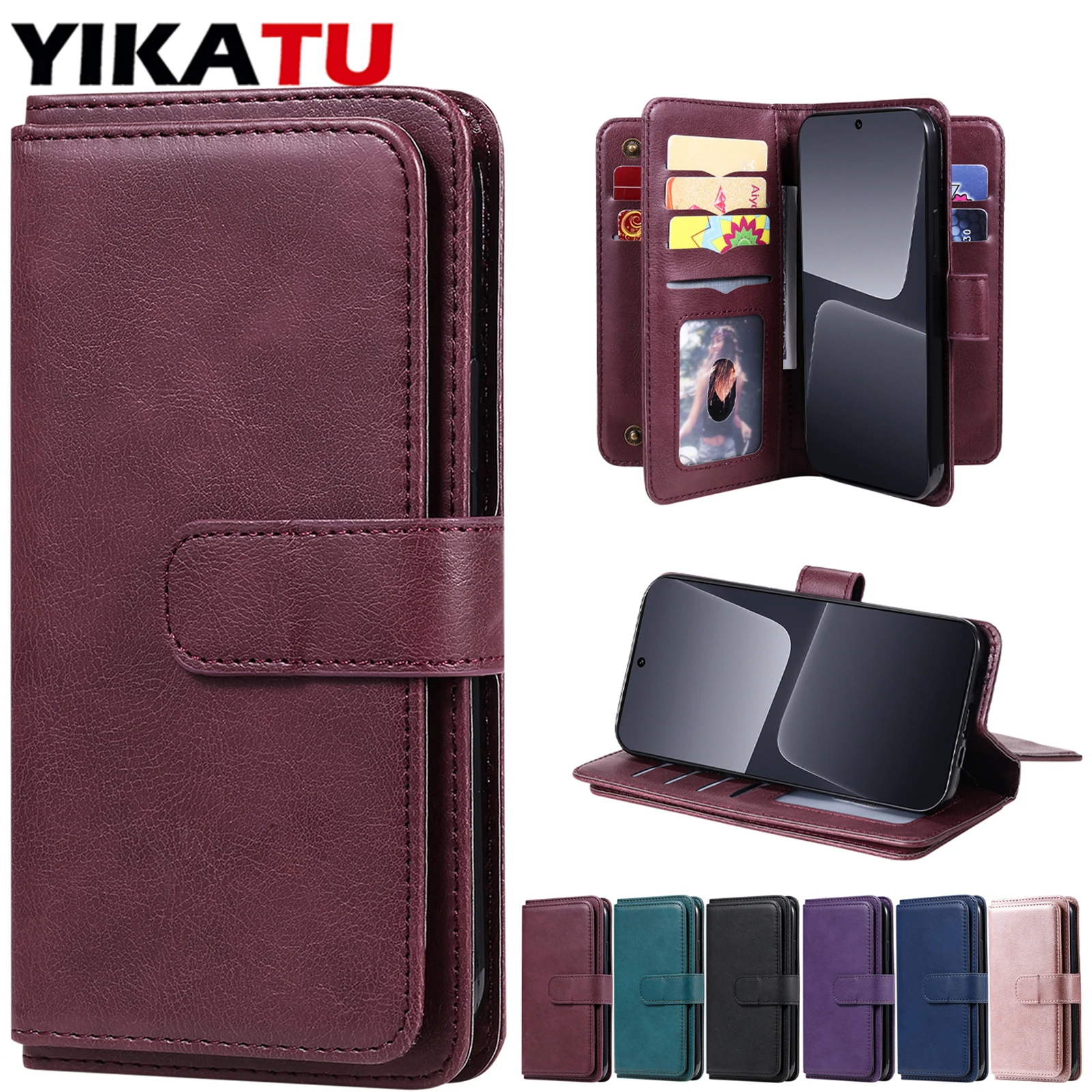 

Magnetic Wallet Case For Xiaomi 14 Ultra 14T 13T 12T Pro 12 Lite Mi 10T Redmi Turbo 3 Note 9S 9 8 Pro Leather Funda Phone Cover