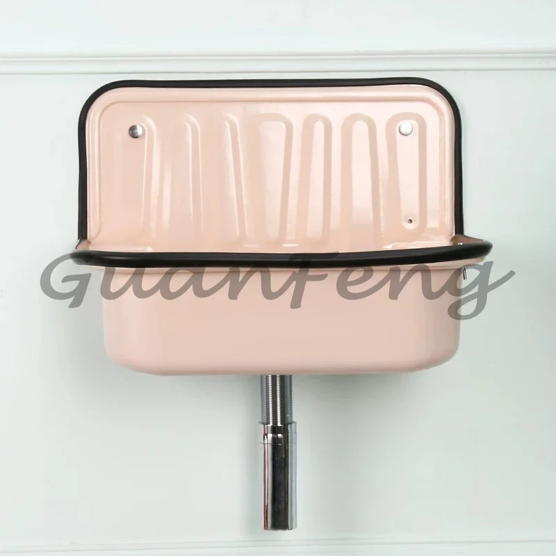 Retro European-Style Red Copper Plated Hanging Basin Sink Nostalgic Bathroom Model Room Kitchen Balcony Face Wash Sink