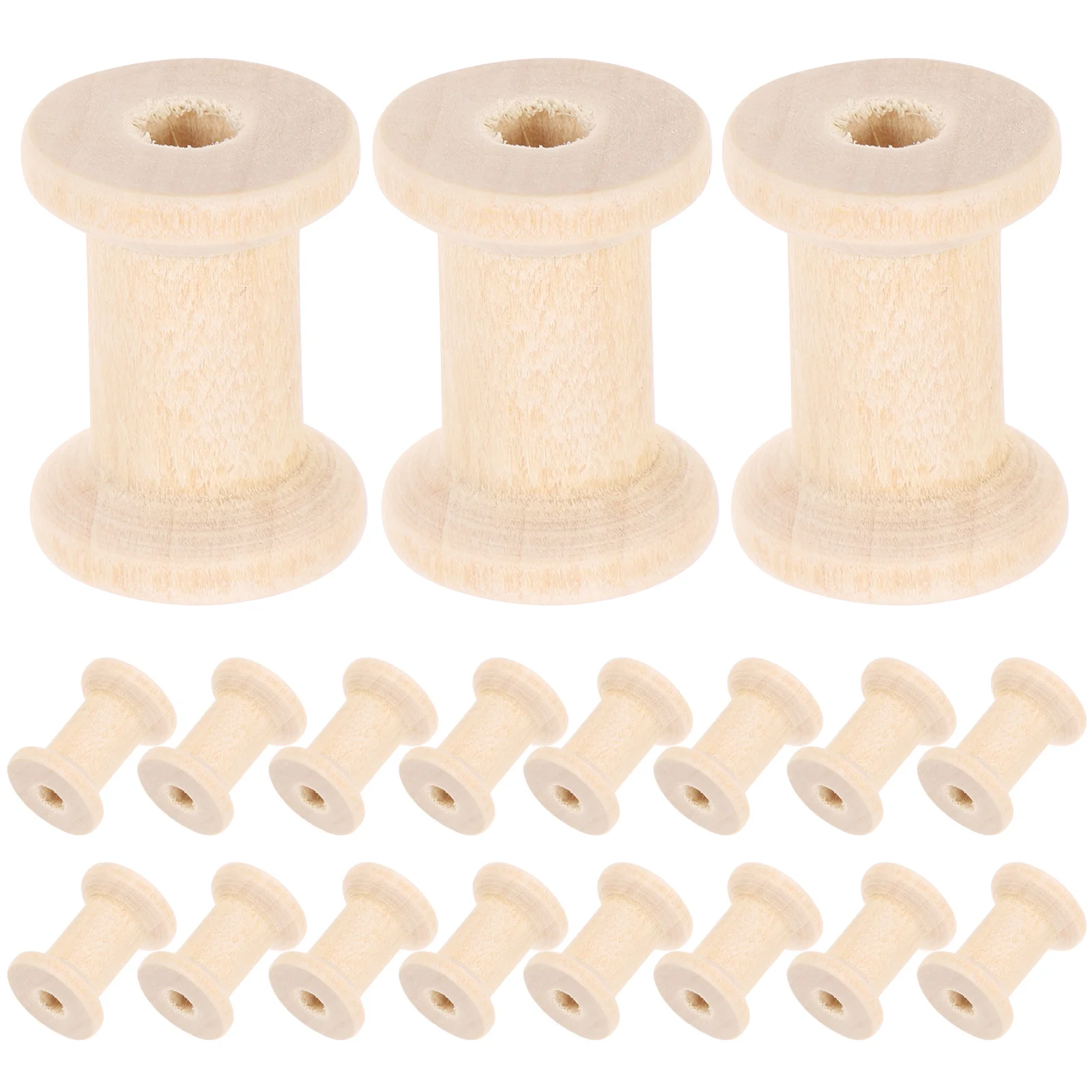 

20Pcs Vintage Wooden Spools Unfinished Craft Bobbin for DIY Thread Cord Winding Sewing Tools Wood Spools Weaving Bobbins