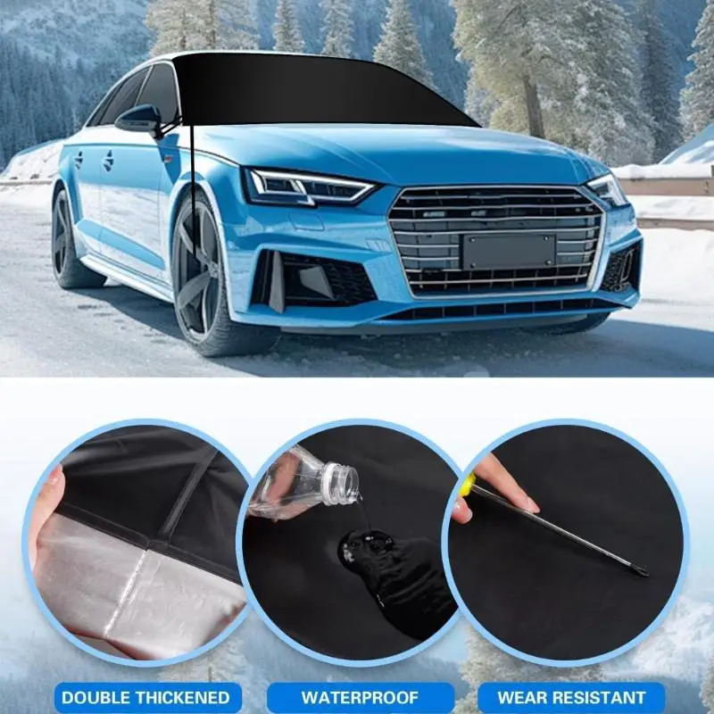 

G7NA Universal Car Windshield Cover Featuring 3 Magnets Suitable for Snow Sun and Easy Installation