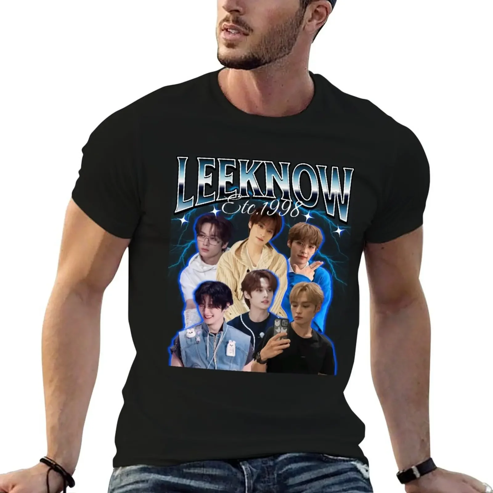 

Lee Know 90s T-Shirt customizeds shirts graphic tee man clothes oversized graphic tee funny t shirts for men