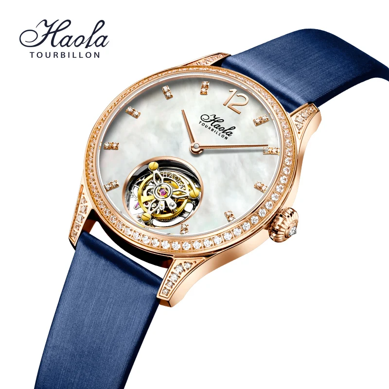 

Haofa Ladies Manual Tourbillon Mechanical Watch Luxury Limited Sapphire Flying Tourbillon Watches For Women relogio feminino