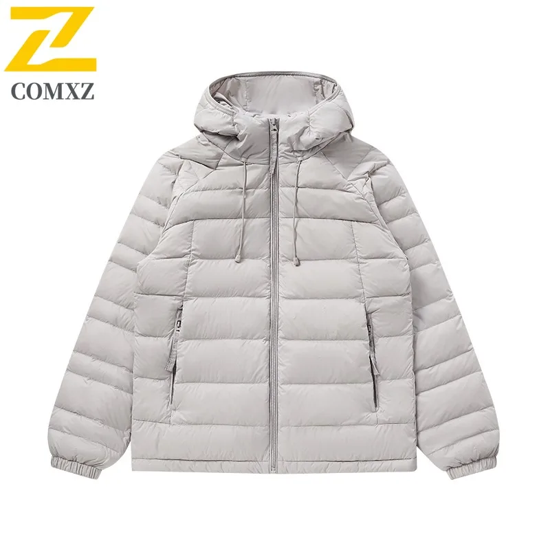 COMXZ Men's Cotton Padded Jacket Thick Warm Korean Lightweight Travel Padding Coat Snowy Comfortable Minimalist Padded Jacket