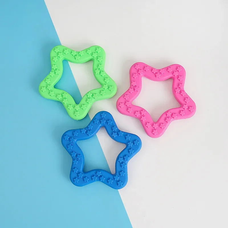 Pet Toys Dog Puppy Rubber Stars Interactive Soother Funny Sun Cat Elasticity Teeth Cleaning Chew Bite Molar Dog Accessories