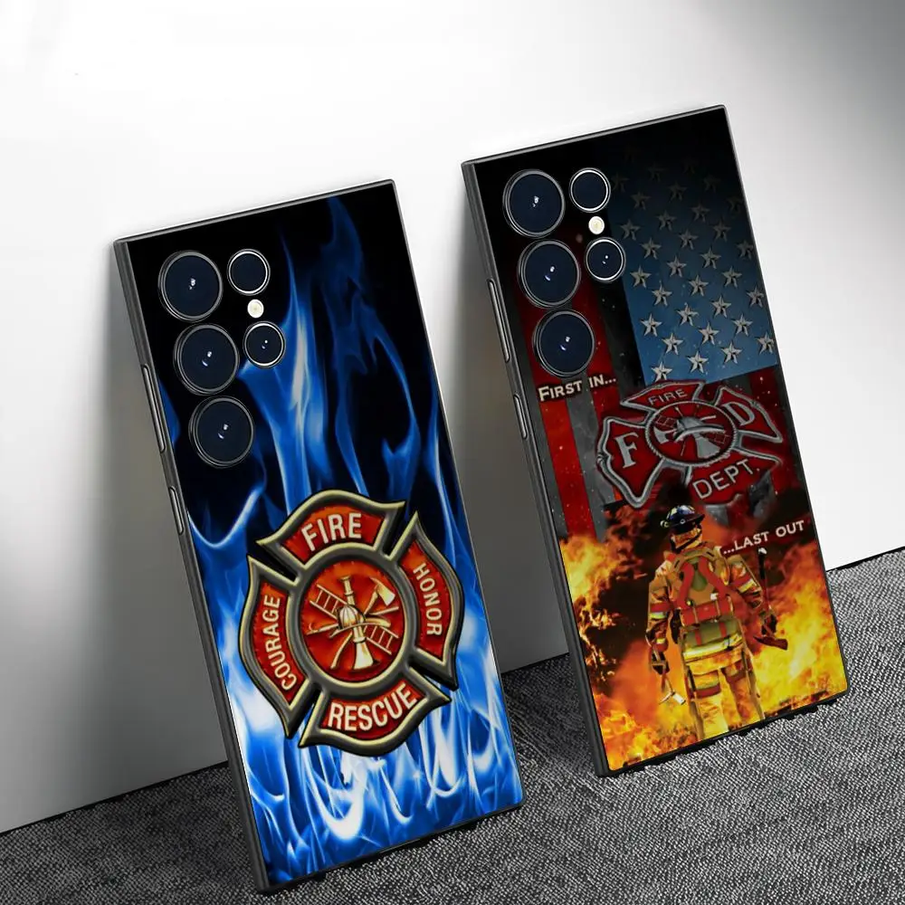 

Phone Case Phone Case For Samsung Galaxy S25 S24 S22 S23 Ultra S21 S20 Plus Frosted Full Soft Case Firefighter Fire Department