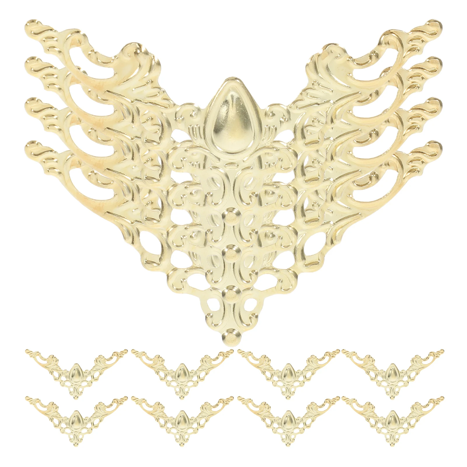 

12Pcs Iron Corner Protectors Decorative Vintage Book Furniture Photo Frame Scrapbooking Jewelry Box Menu Edge Guards