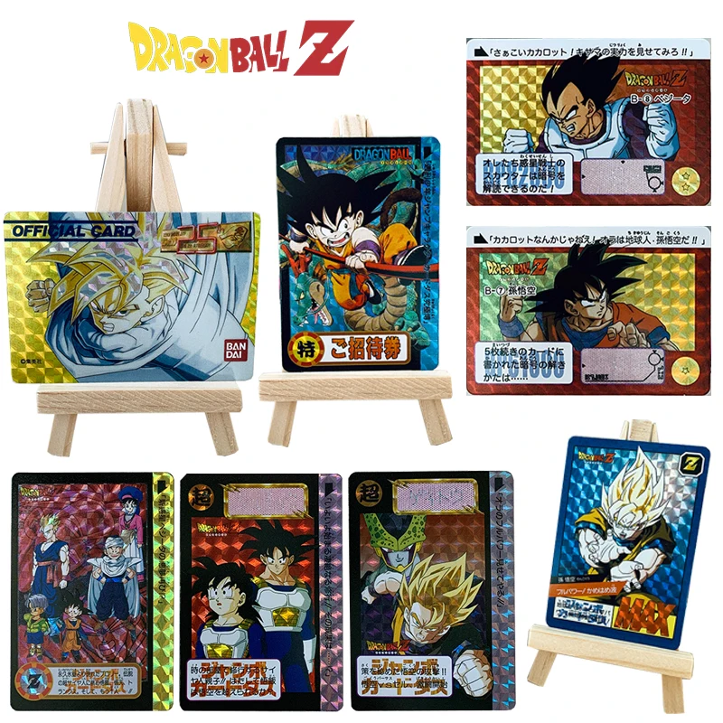 

Dragon Ball DIY Сон Гоку маленький Вегета торанкусу преломляющие блестящие клетчатые фольгированные коллекционные открытки Рождественские подарки на день рождения