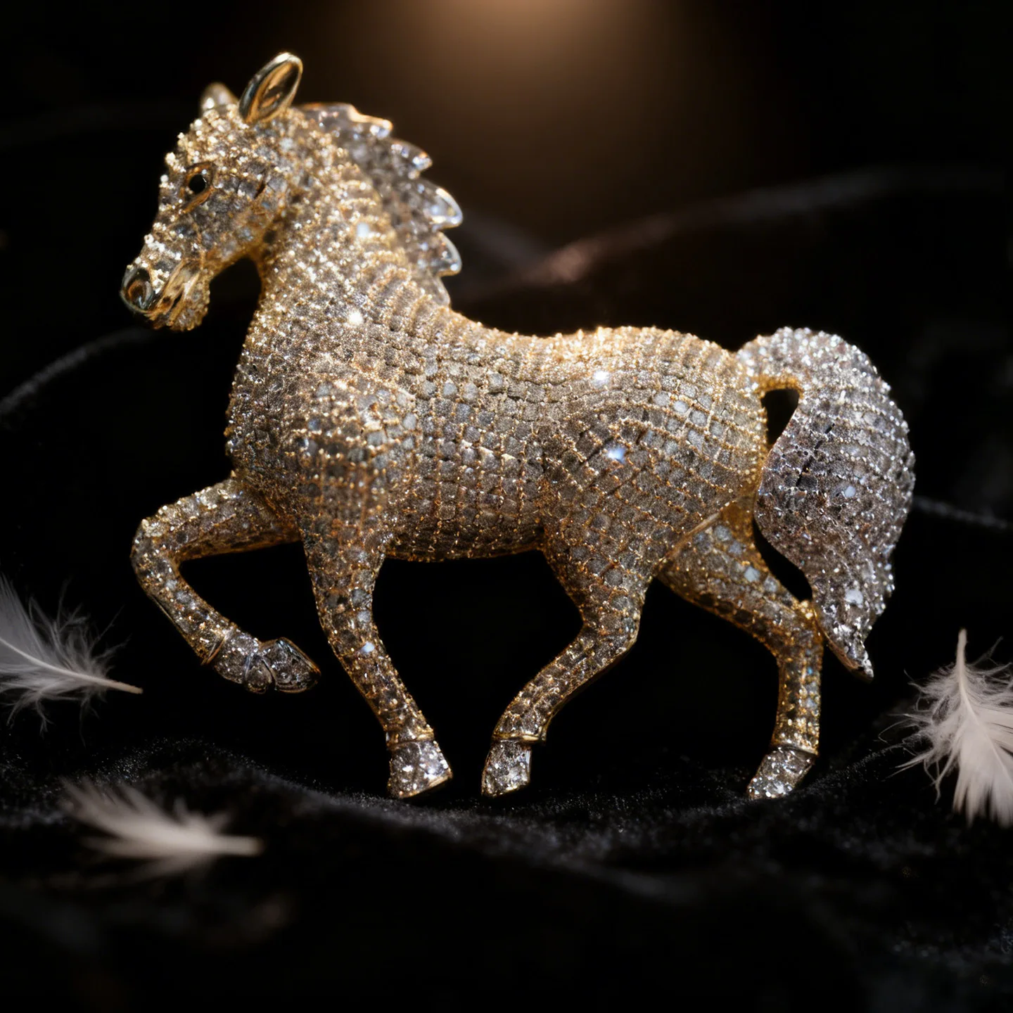 

Новый роскошный набор: брошь-заколка в виде лошади, инкрустированная бриллиантами, знак зодиака, подарочный комплект