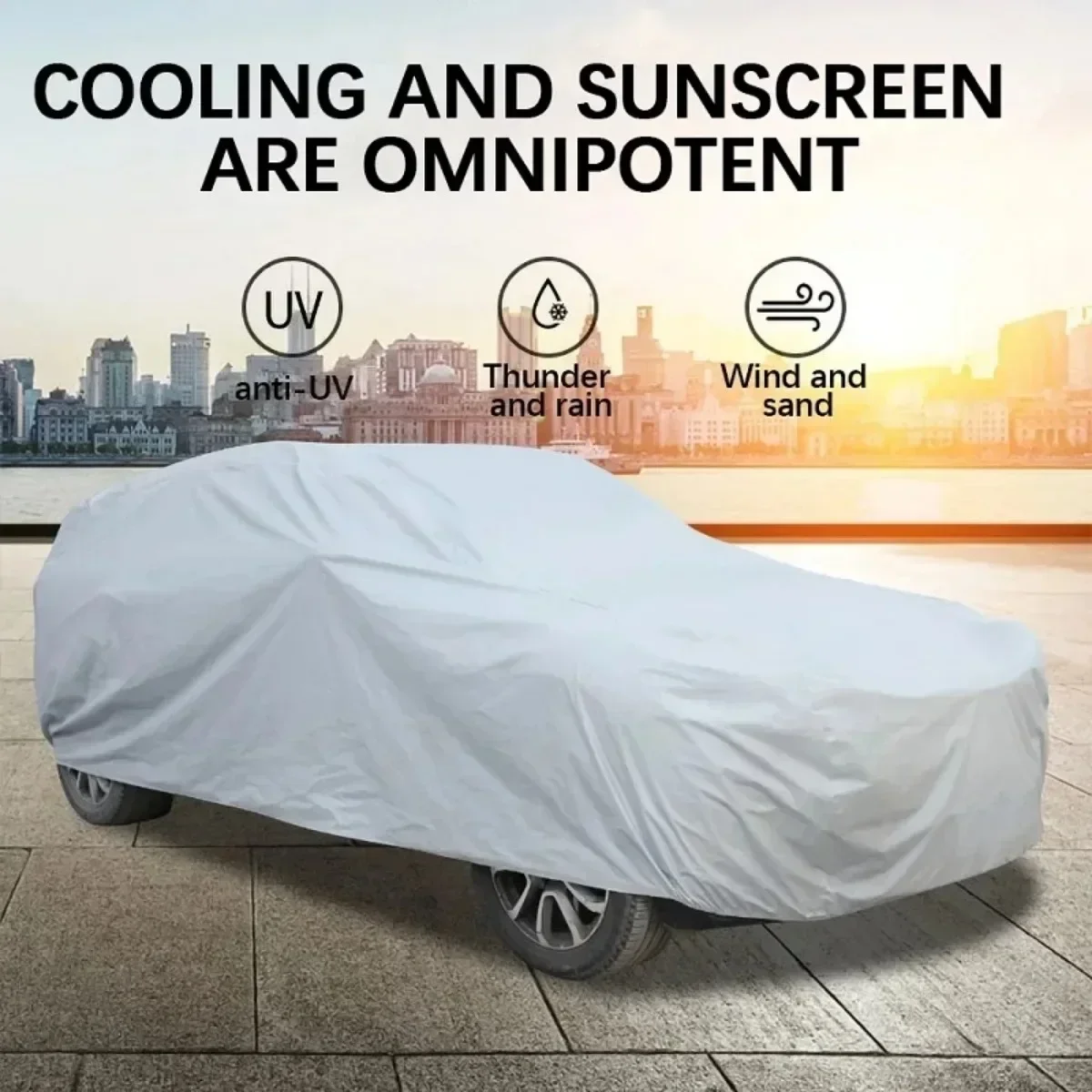 

PE Car Film with Aluminium Protective Sunshade Car Cover Waterproof and Dustproof for All Seasons Fit for UV Protected Vehicles