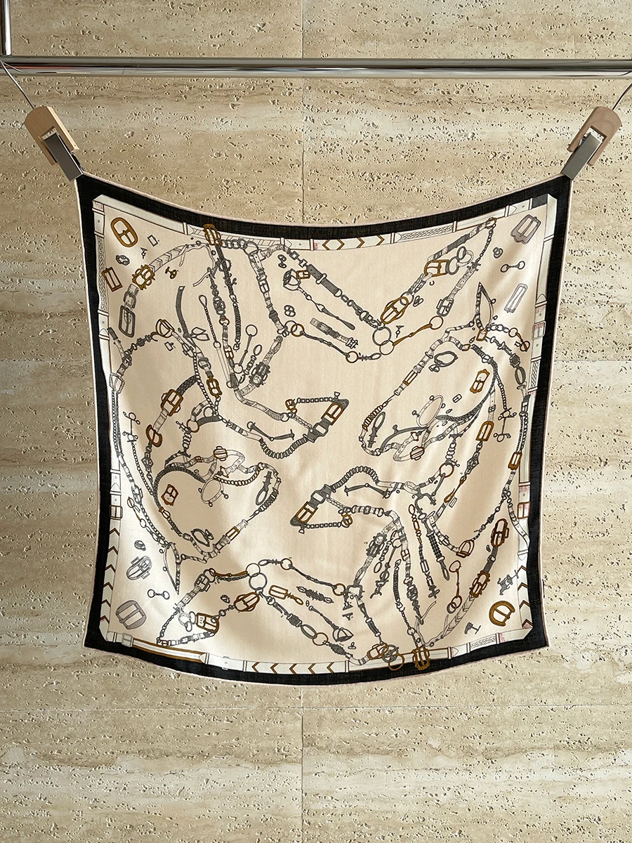 

Silk Wool Scarf 65CM Winter Hand Rolled Shawls Head Neck Accessories Christmas Lover Gift Clothing Decoration
