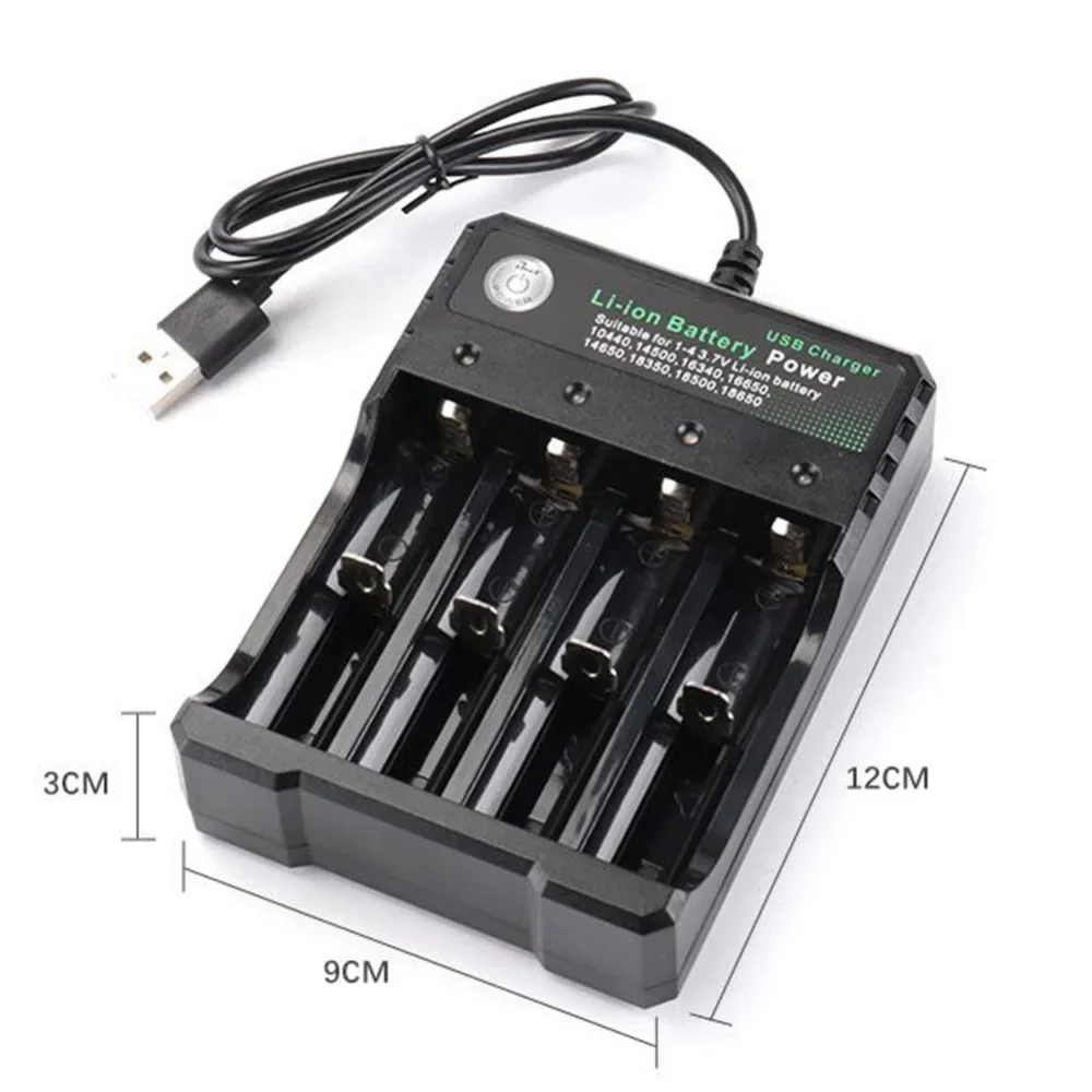 18650 Battery Charger 1 2 4 Slots Independent Charging 3.7V Li-ion Rechargeable Battery Charger for 10440 14500 16340 16650