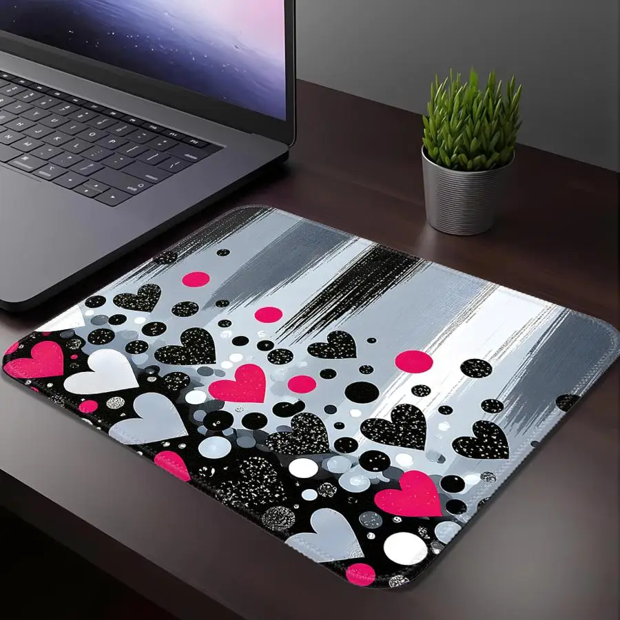 Mouse Pad Game Console Pad Keyboard Mouse Pad office Pad Computer Laptop Pad Desk accessories rubber Hearts And Stripes