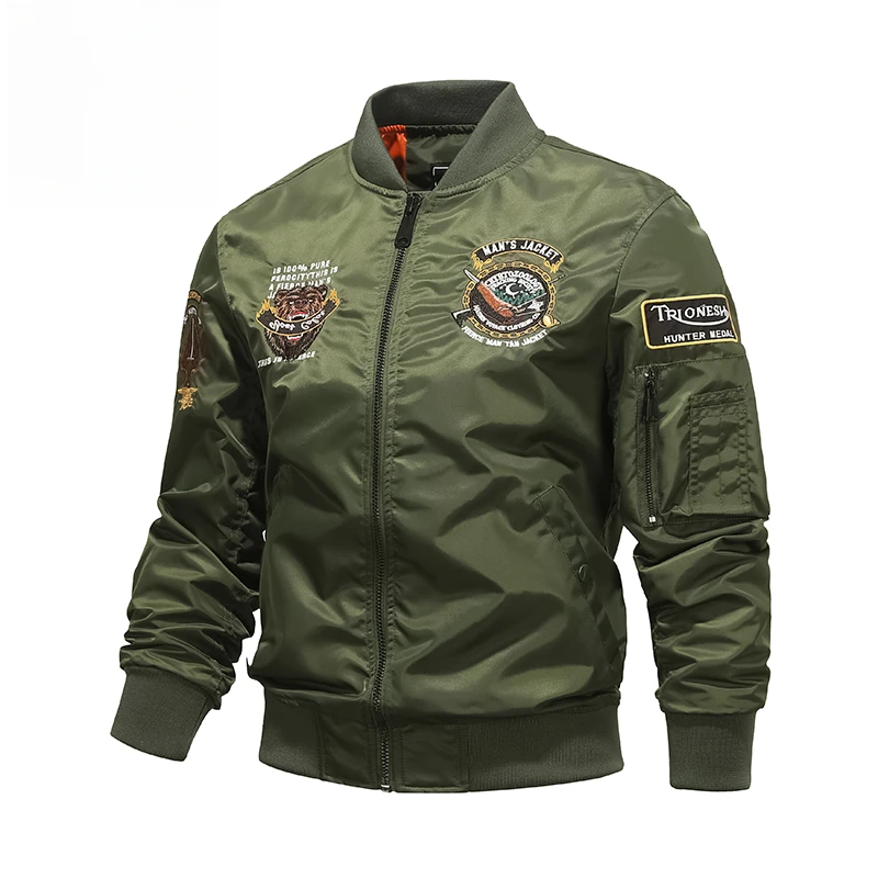 

Men's Jacket Spring and Autumn Air Force MA1 Pilot Jacket Heavy Industry Embroidery Motorcycle American Fashion Baseball Jacket