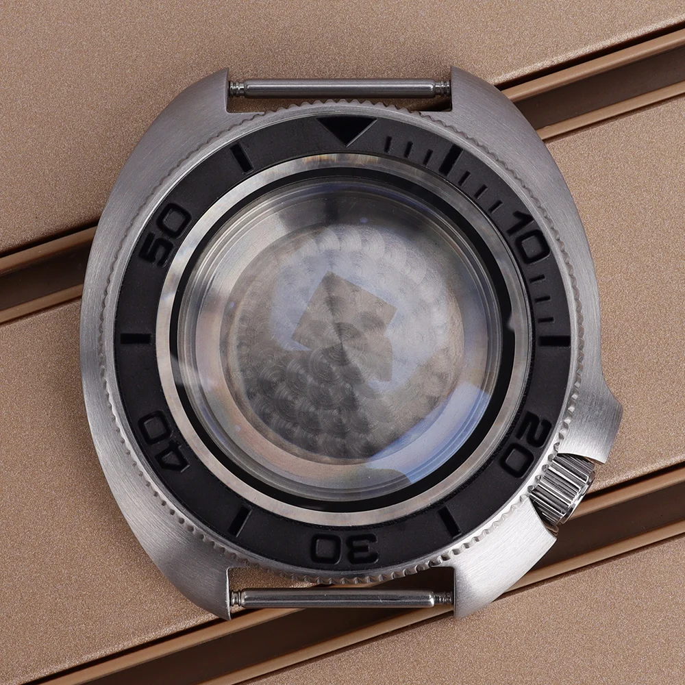 44 مللي متر ساعة رجالي حافظة ل Mod SKX 6105 007 NH34 NH35 NH36 NH38 4R36 حركات التونة الفم وزارة الدفاع أجزاء 28.5 مللي متر الطلب مع حلقة الفصل #4