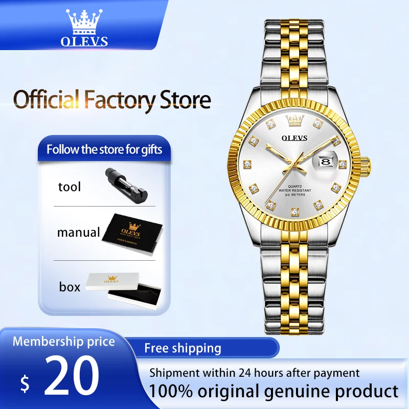 

OLEVS модные женские часы тренд 30 м водонепроницаемые кварцевые часы для женщин дата светящиеся элегантные минималистичные настоящие наручные часы