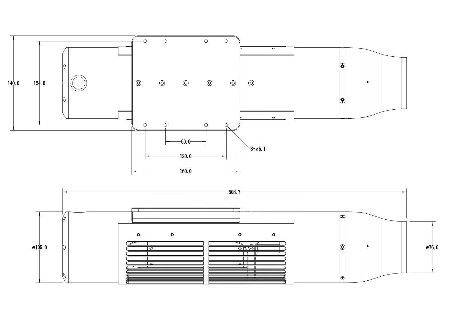 Bomba de chorro de agua para motor submarino, propulsor de empuje de 22,4 kg, con ESC