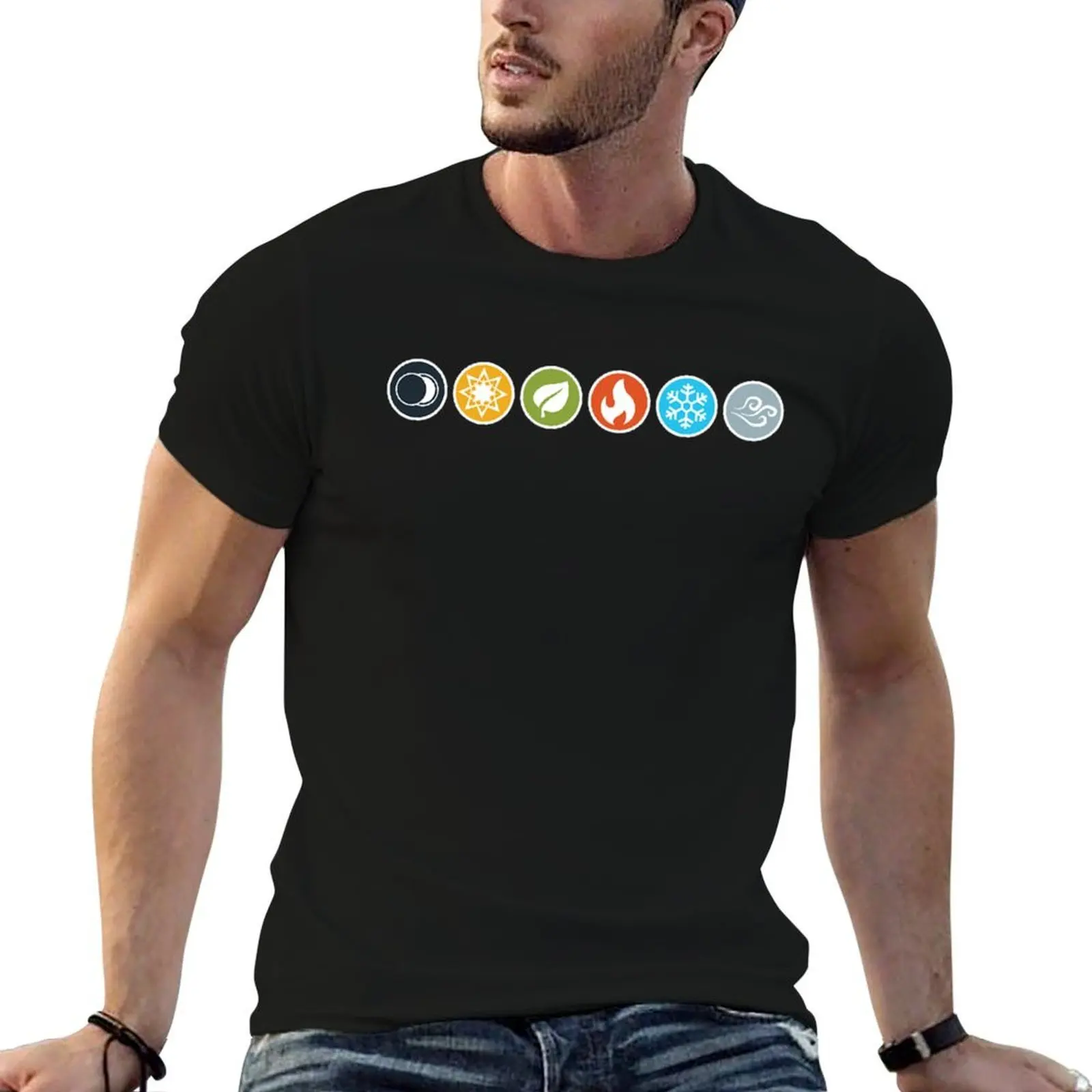 

Element Symbols HQ - Horizontal - Inspiré de Gloomhaven T-Shirt t shirts for man cotton funny T-Shirt