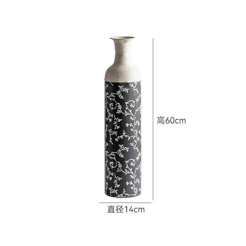 Living room, hotel entrance decorative ornaments, homestay illustration round bottle, American iron printing retro floor