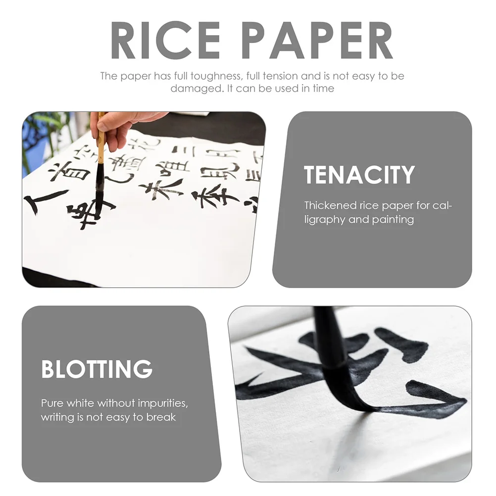 

200 Household Xuan Paper Multi-Function Calligraphy Paper Suitable for Painting Water-Based Ink Art Class Write Supply