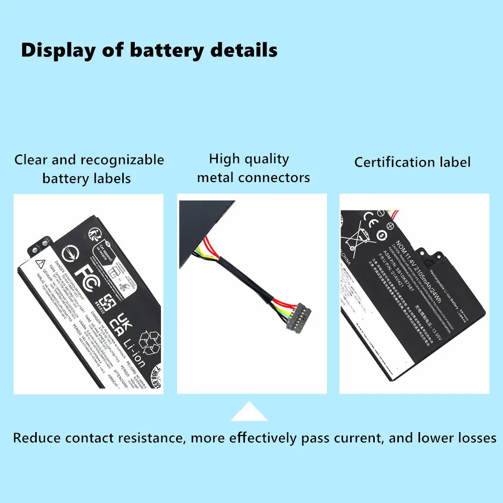 Batteria del computer portatile da 24Wh per Lenovo ThinkPad T480 T470 A485 A475 01AV421 01AV419 SB10K97576 01AV420 SB10K97577 01AV489 SB10K97578