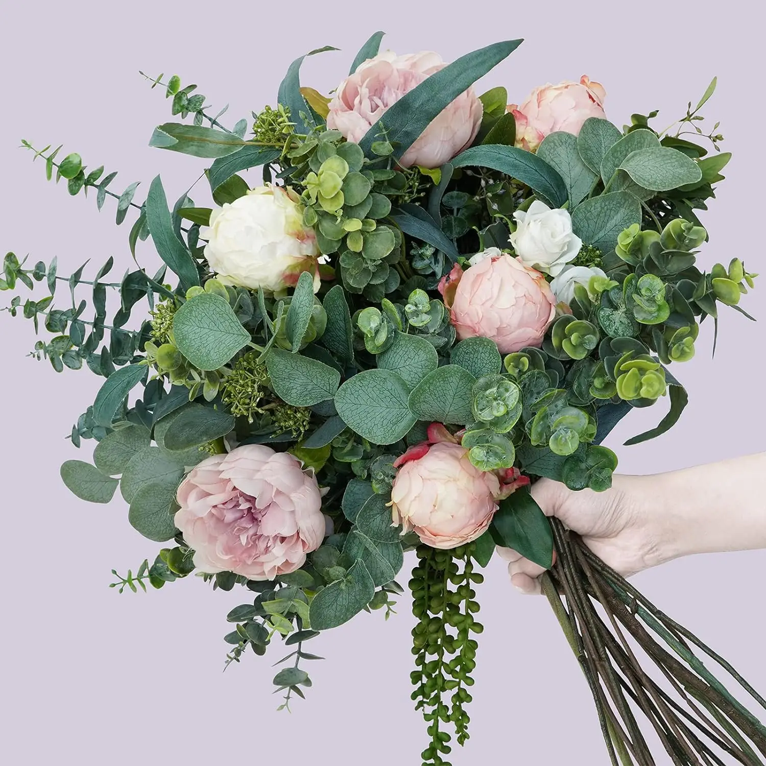 

6Pcs Artificial Plant Silk Eucalyptus Leaf Valentine Home Room Decor Vase Scrapbook Garden Wedding Bridal Bouquet Party Diy Gift