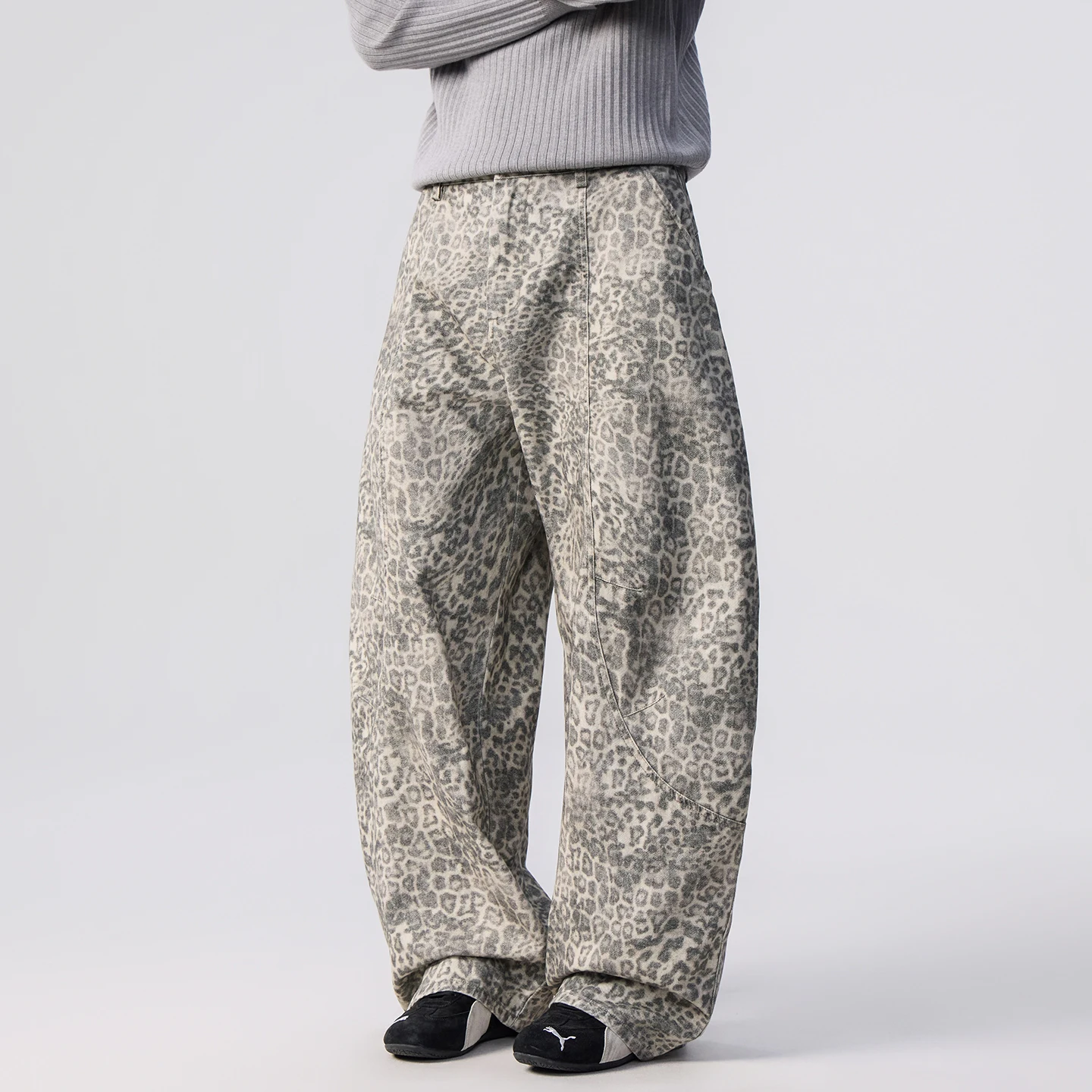 Leopard Wide Leg Baggy Jeans Men Women Streetwear Fashion Hip Hop Loose Casual Denim Pants Jeans Trousers