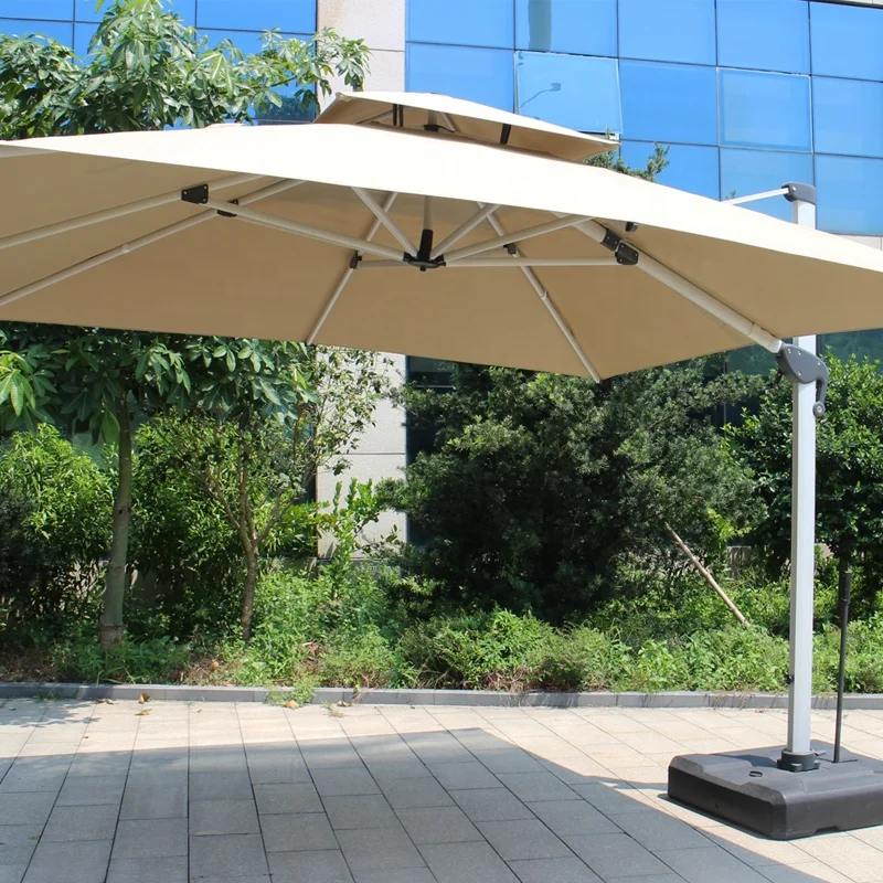 Outdoor Cantilever  Deluxe Crank Aluminum Big Pole Lot 11.5 Feet Patio Umbrella