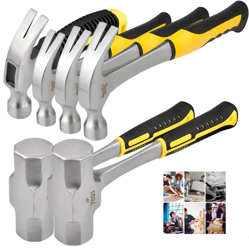 Claw Hammer 2P 3P Heavy Duty Octagonal Hammer Nail Lifting Crushing Hammer Professional Construction Multifunctional Hand Tools