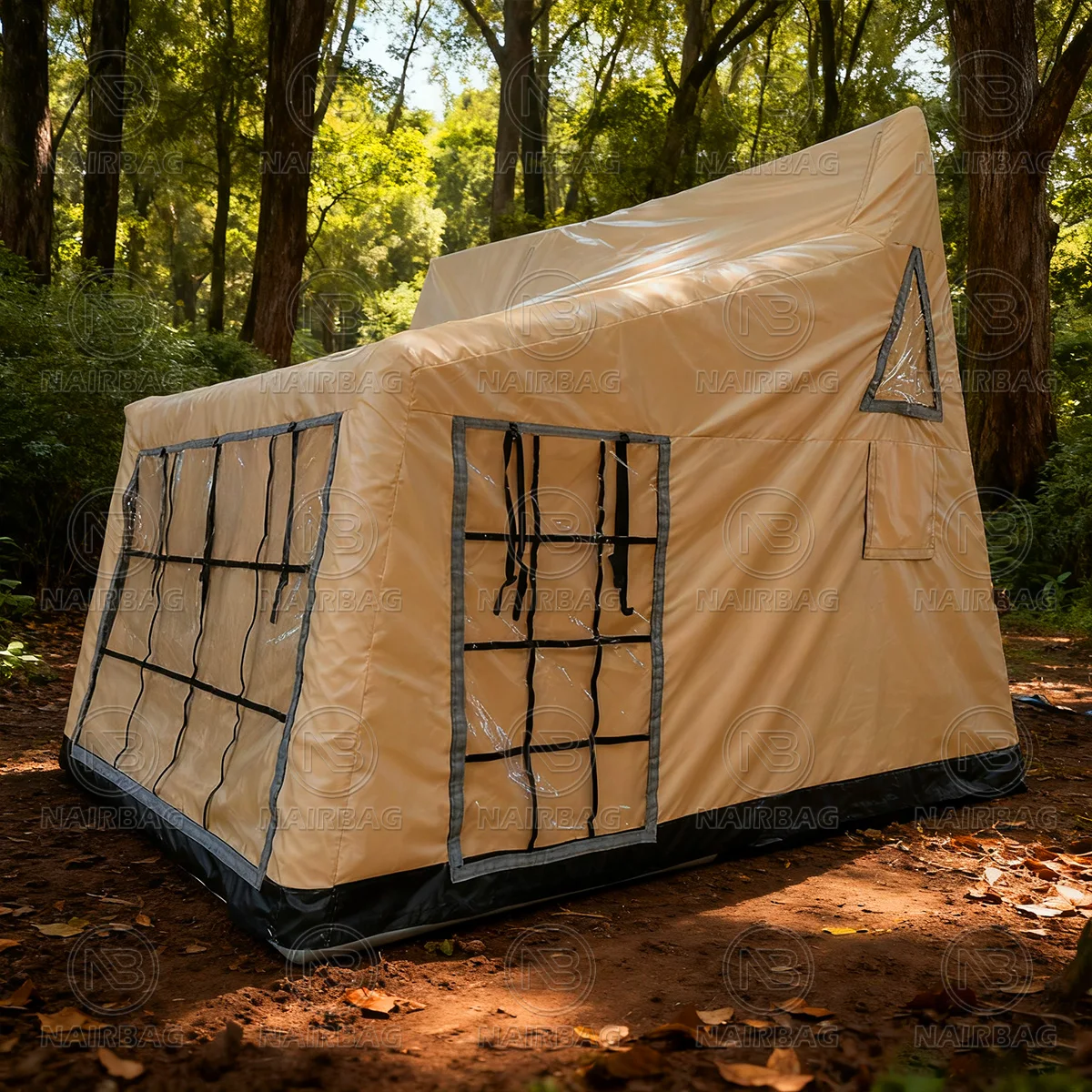 เต็นท์ตั้งแคมป์เป่าลมกลางแจ้ง สำหรับ 2-6 คน กันน้ำ ทำจาก PVC เต็นท์แกลมปิ้งแบบพองลม