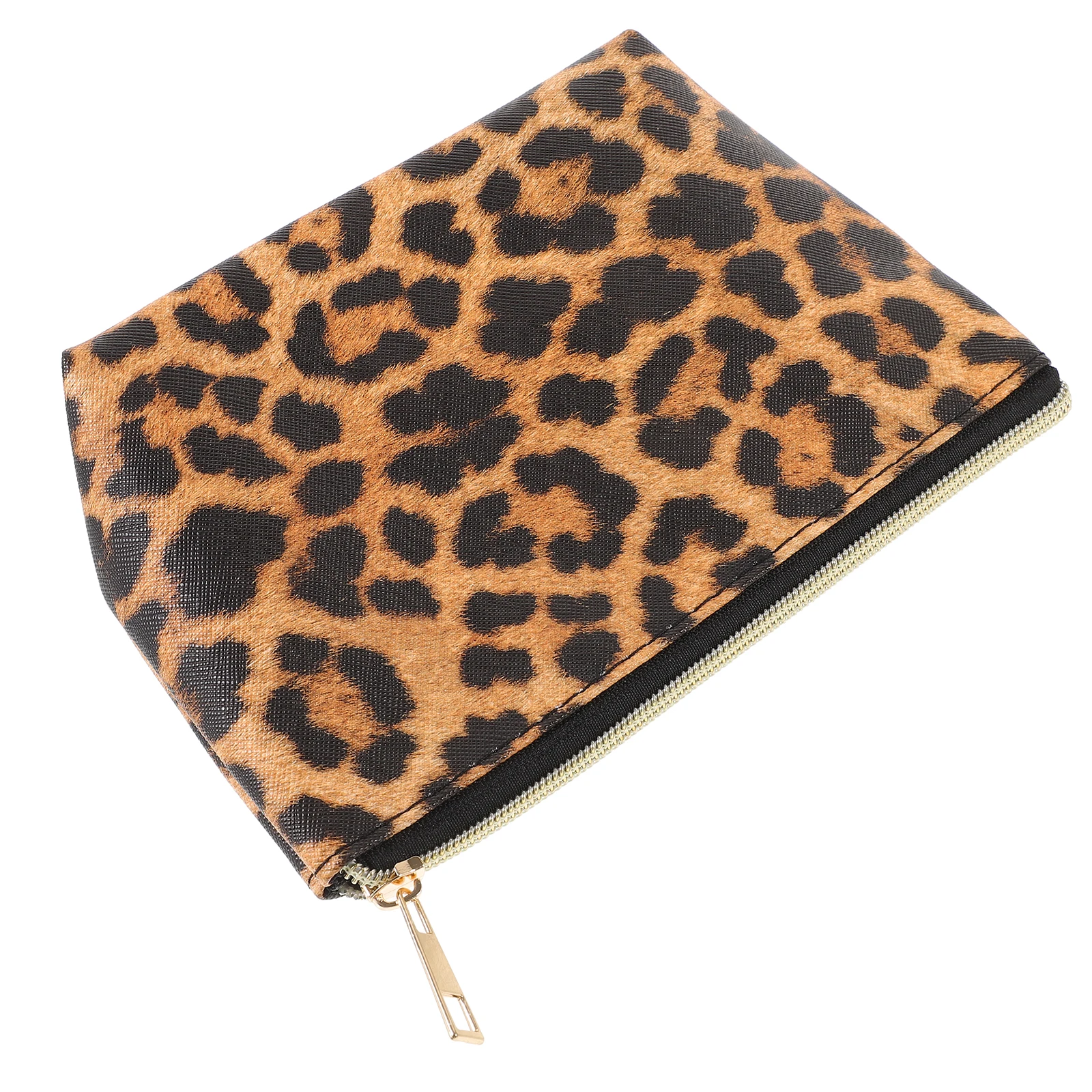 

Leopard Print Capacity Makeup Bag Travel Makeup Bag Red Brown PU Travel Toiletry Storage Pouch Women Zipper