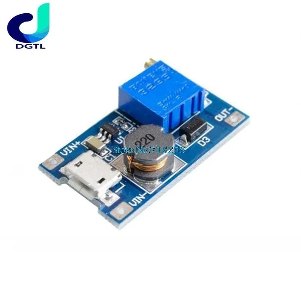 

10PCS/LOT DC DC Step Up Power Supply Booster MT3608 For Replace XL6009 Micro USB 2A Adjustable 2-24V To 28V Step-up Module