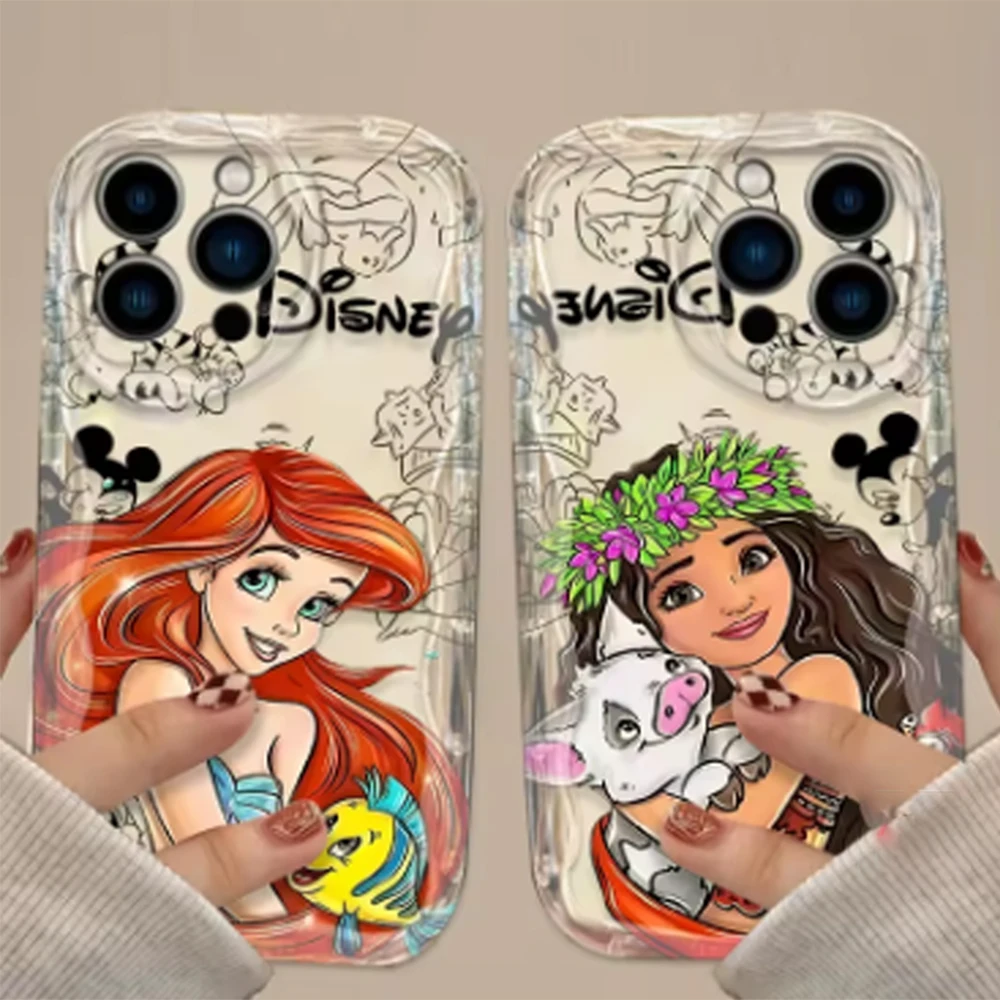 Disneys Princess Phone Case For Xiaomi Redmi 14C 13C 12C 10C K50 K40 Note 13 12 11 10 Pro Plus 4G 5G Soft TPU Back Cover