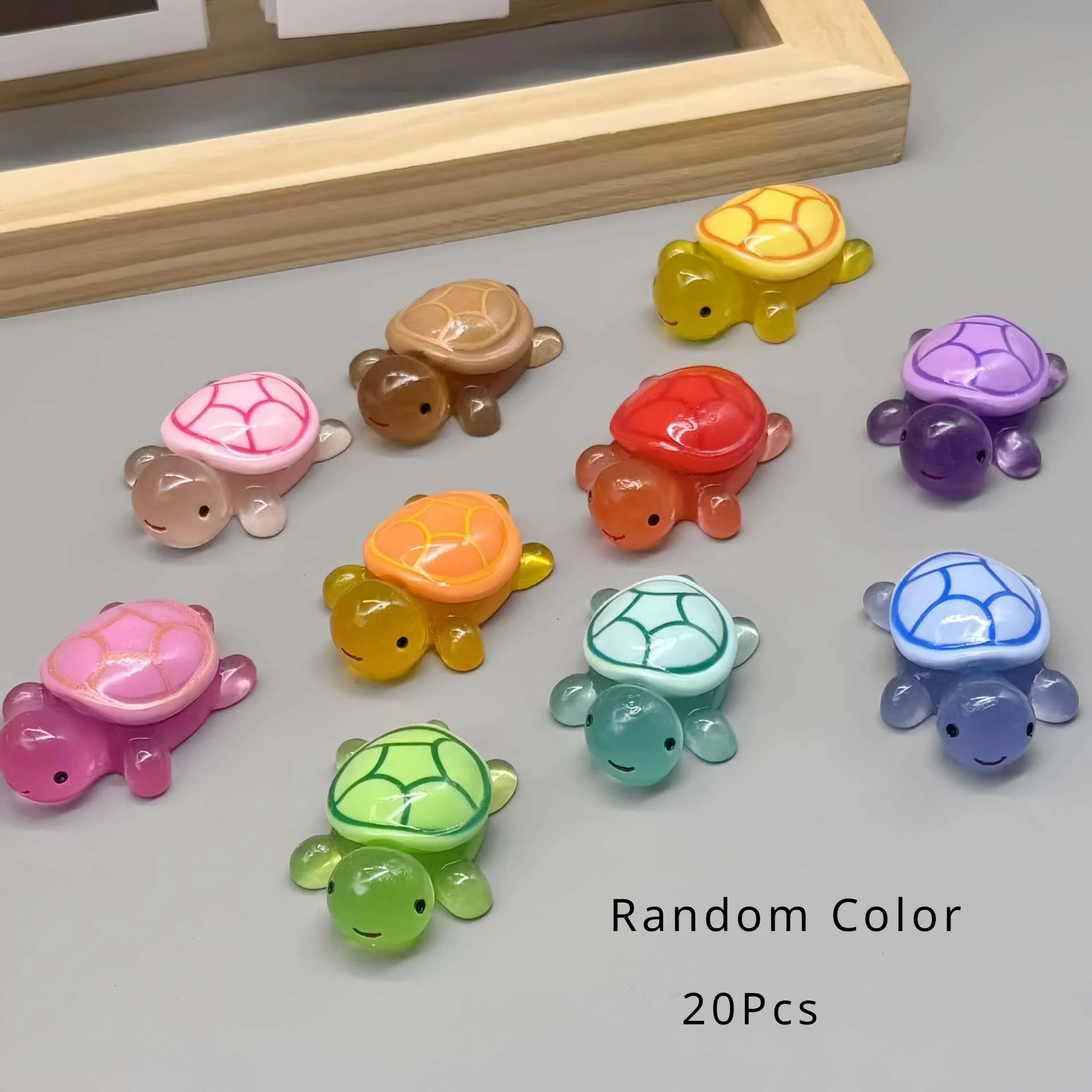 20pcs Glow-in-the-Dark 3D Turtle Figurines - Ideal for DIY Crafts, Party Favors & Decorations