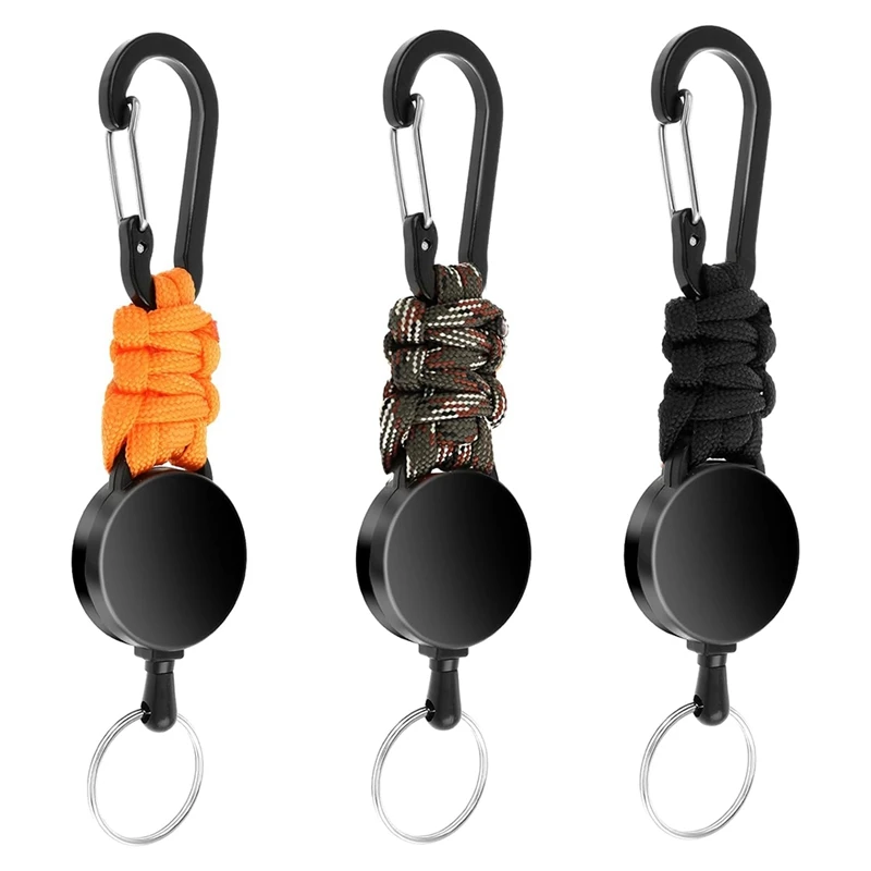 

3Pack Retractable Keychain Heavy Duty Retractable Lanyard Badge Holder Retractable Clip Retractable Key Ring Key Holder Durable