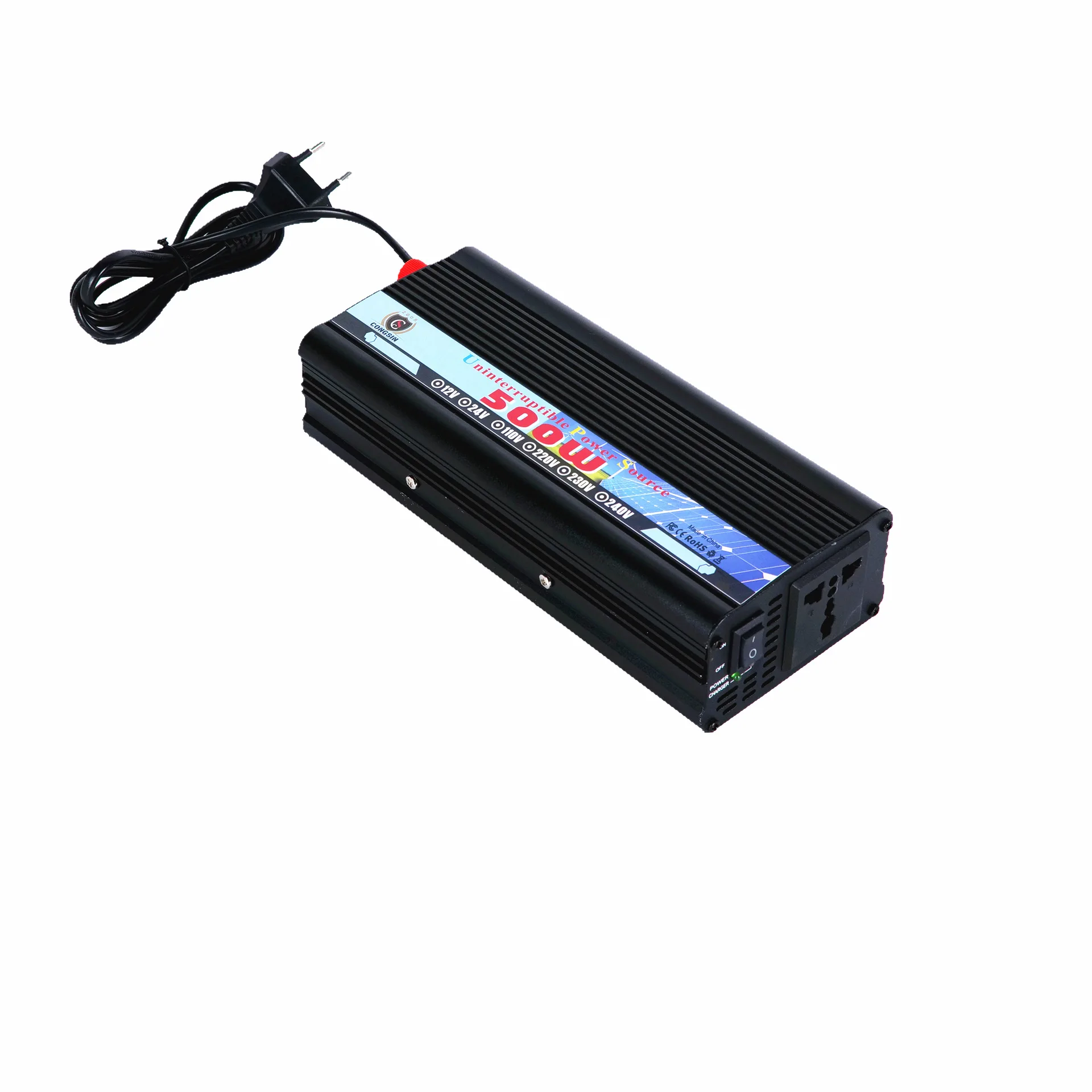 Inverter Correction Sine Wave 12V/24V 220V 500W UPS Uninterruptible Power Supply