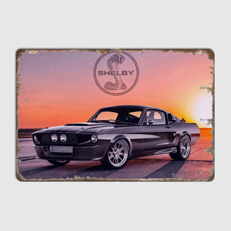 Shelby GT500  Classic Sport Car Metal Sign Poster Garage Car Decoration Room Decor Automobile Club Tin Sign Home Decor