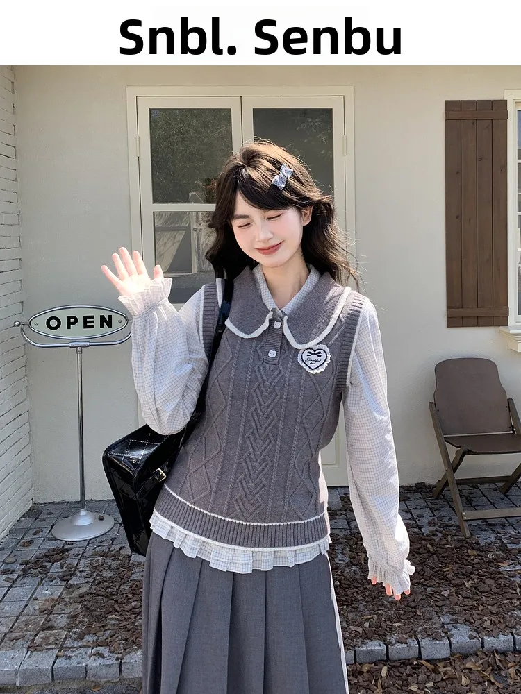 

Свободный вязаный жилет для женщин: повседневный, универсальный, с цветовыми блоками, осенняя новинка, модный дизайн