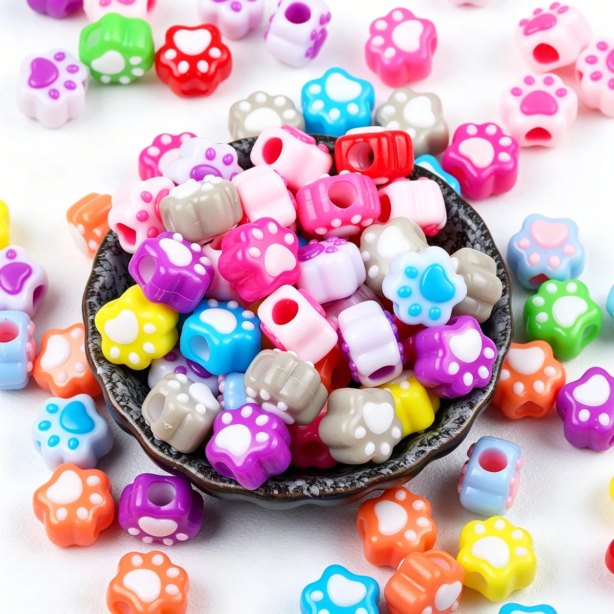 15mm Acryl Katzenkrallen-Perlen mit Großem Loch in Verschiedenen Farben Handgefertigte DIY Perlenarmbänder Halsketten Schmuckzubehör – Detail 4